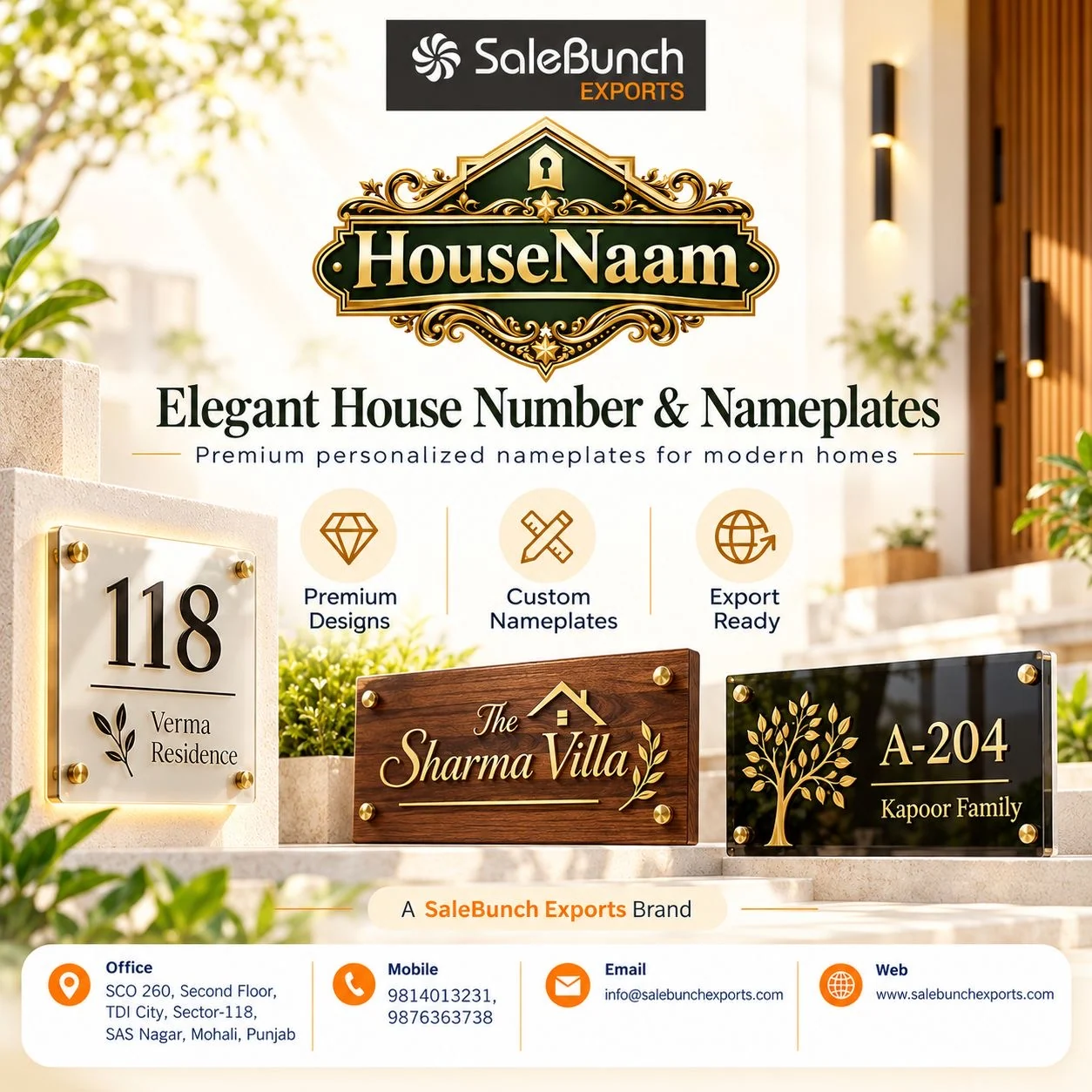 HouseNaam custom residential house number and nameplates